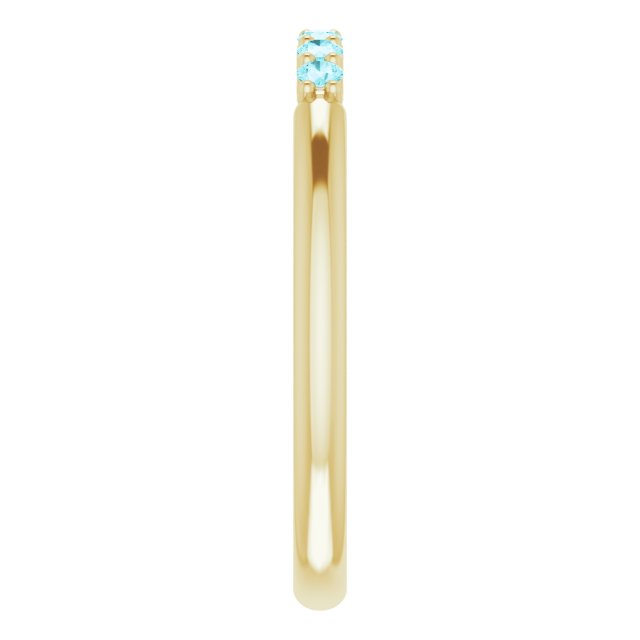 14K Yellow Blue Zircon Stackable Ring