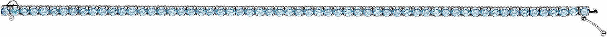 14K White Aquamarine Line 7.25 Bracelet