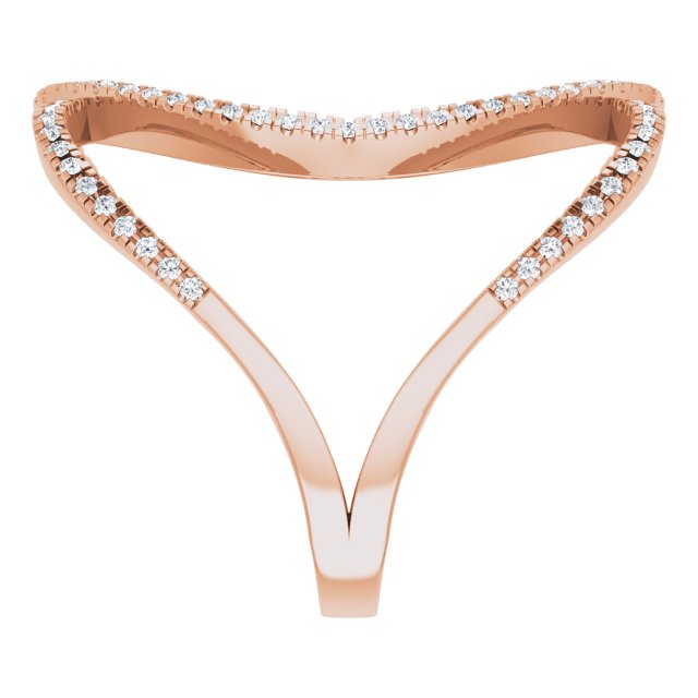 14K Rose 3/8 CTW Diamond Freeform Ring