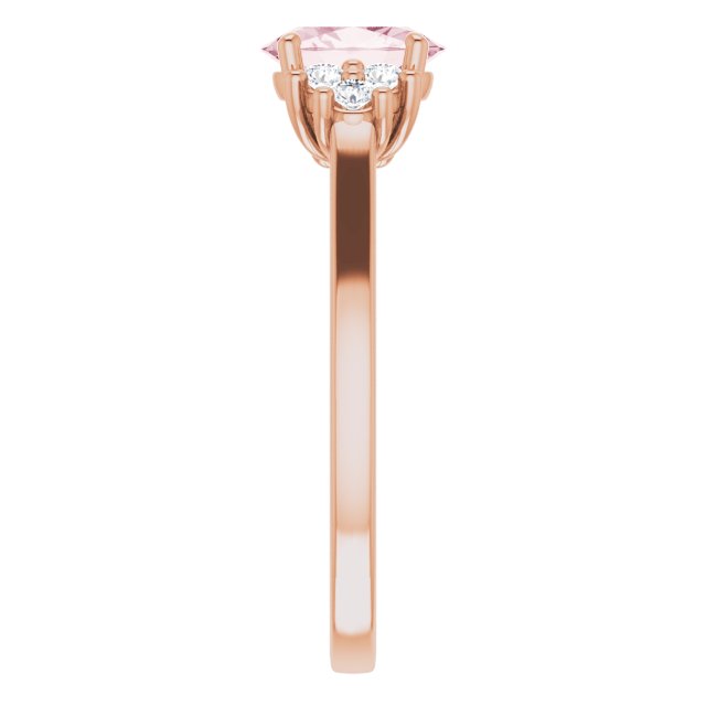 14K Rose Morganite & 1/5 CTW Diamond Ring