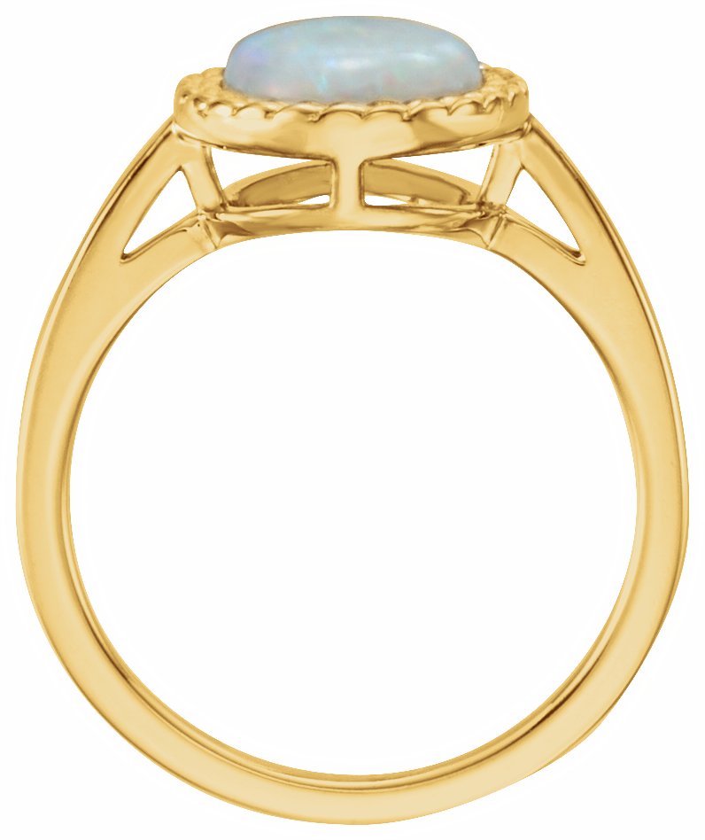 14K Yellow Opal Ring