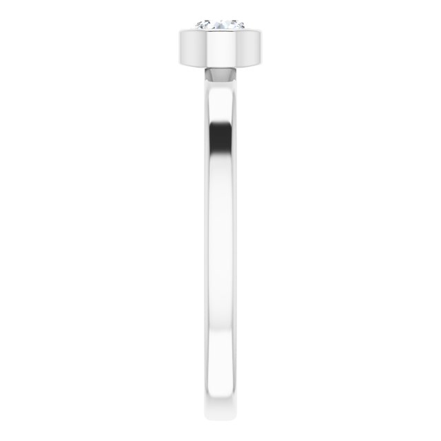 14K White 1/4 CT Diamond Ring
