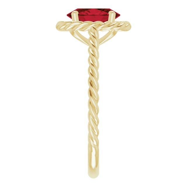 14K Yellow Mozambique Garnet Rope Ring