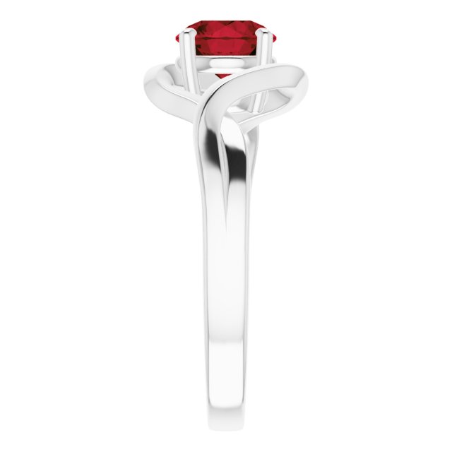 14K White Mozambique Garnet Ring