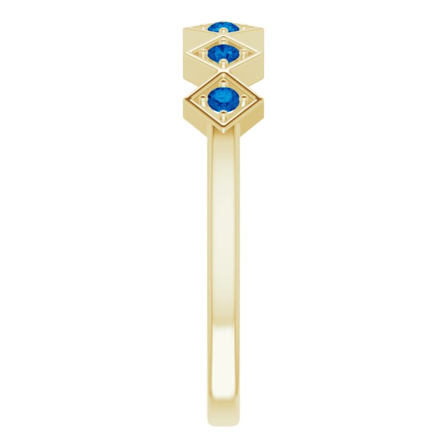 14K Yellow Blue Sapphire Stackable Ring