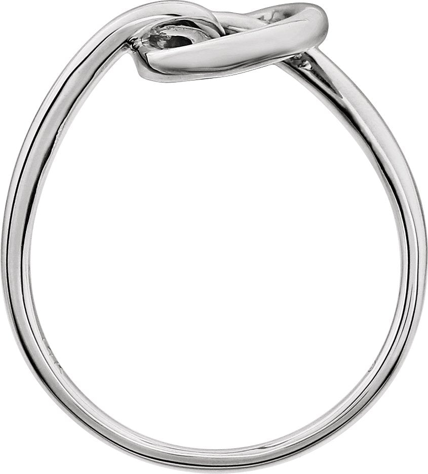14K White Knot Design Ring