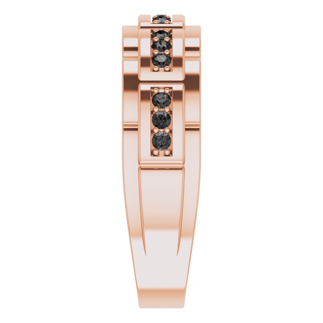 14K Rose 1/4 CTW Black Diamond Pattern Ring
