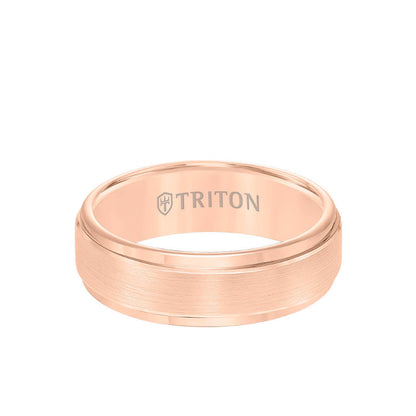 Triton 7MM Tungsten Carbide Ring - Brushed Finish and Step Edge