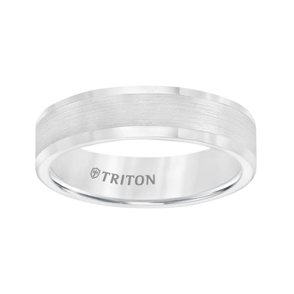 6mm Tungsten Carbide Satin Finish Flat Center with Bright Polish Round Edges Comfort Fit Wedding Band