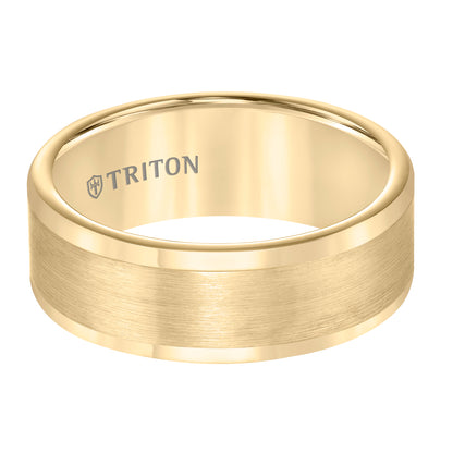 Tungsten Carbide Satin Finish Flat Center with Bright Polish Round Edges Comfort Fit Wedding Band