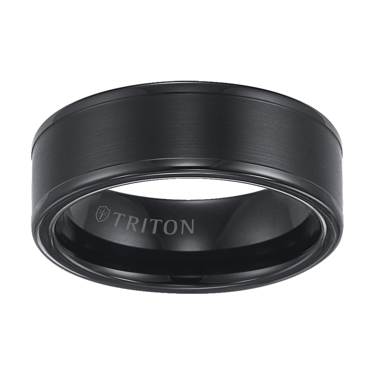 Tungsten Carbide Satin Finish Flat Center with Bright Polish Round Edges Comfort Fit Wedding Band