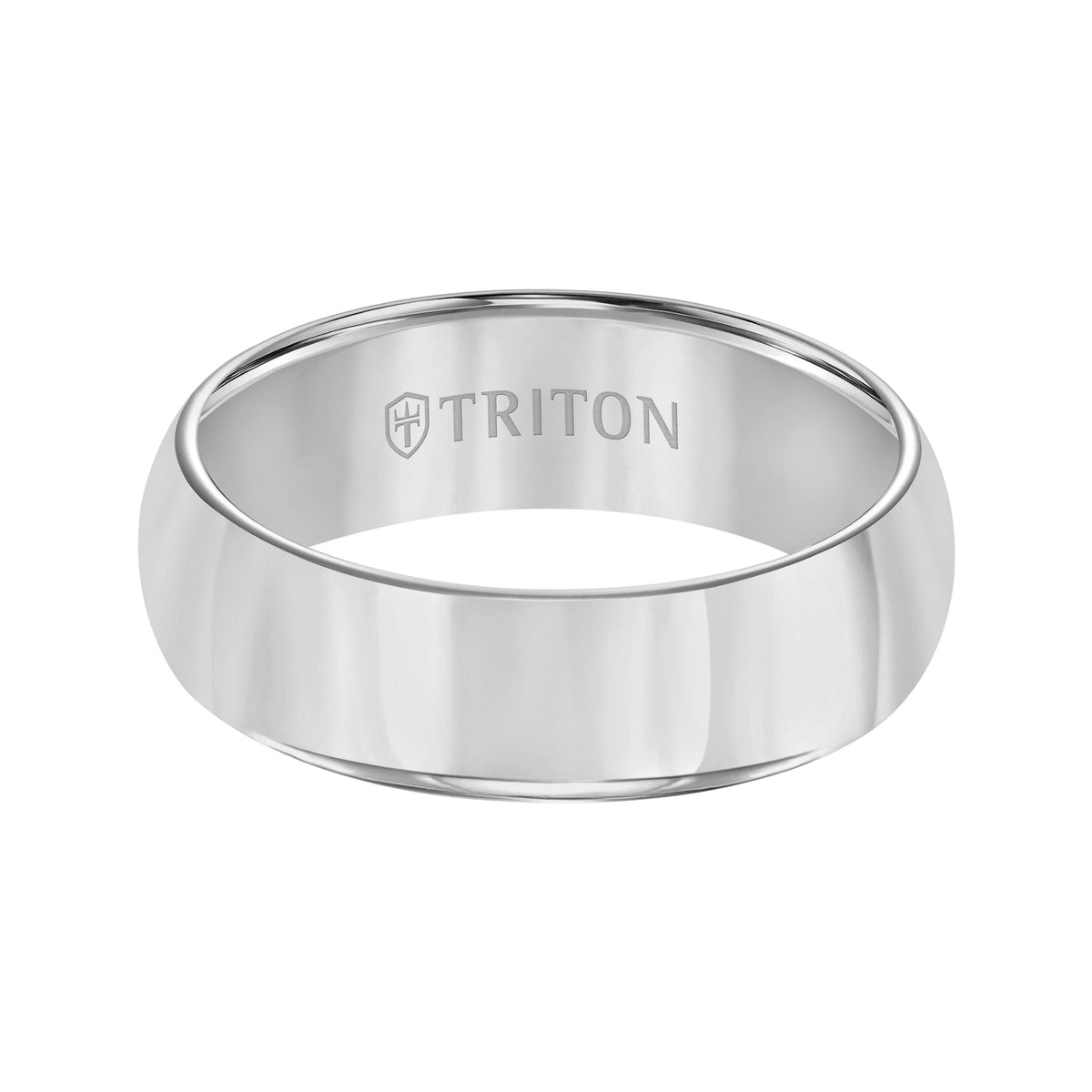 7mm White Tungsten Carbide Bright Polish Domed Comfort Fit Band