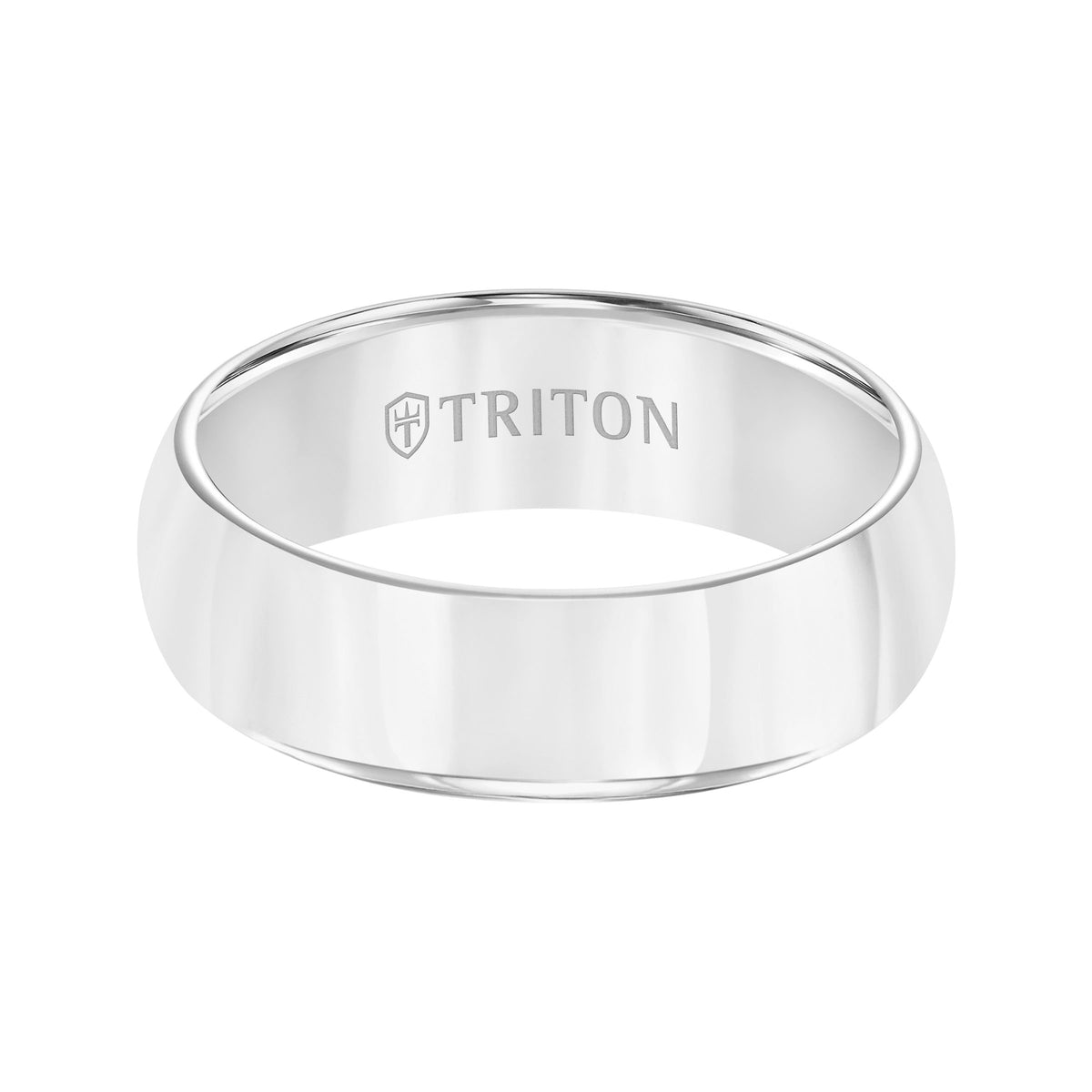 7mm White Tungsten Carbide Bright Polish Domed Comfort Fit Band