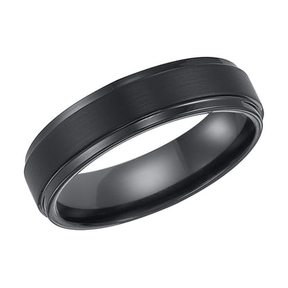 6mm Rose Tungsten Carbide Satin Finish Flat Center with Bright Step Edge Comfort Fit Band.