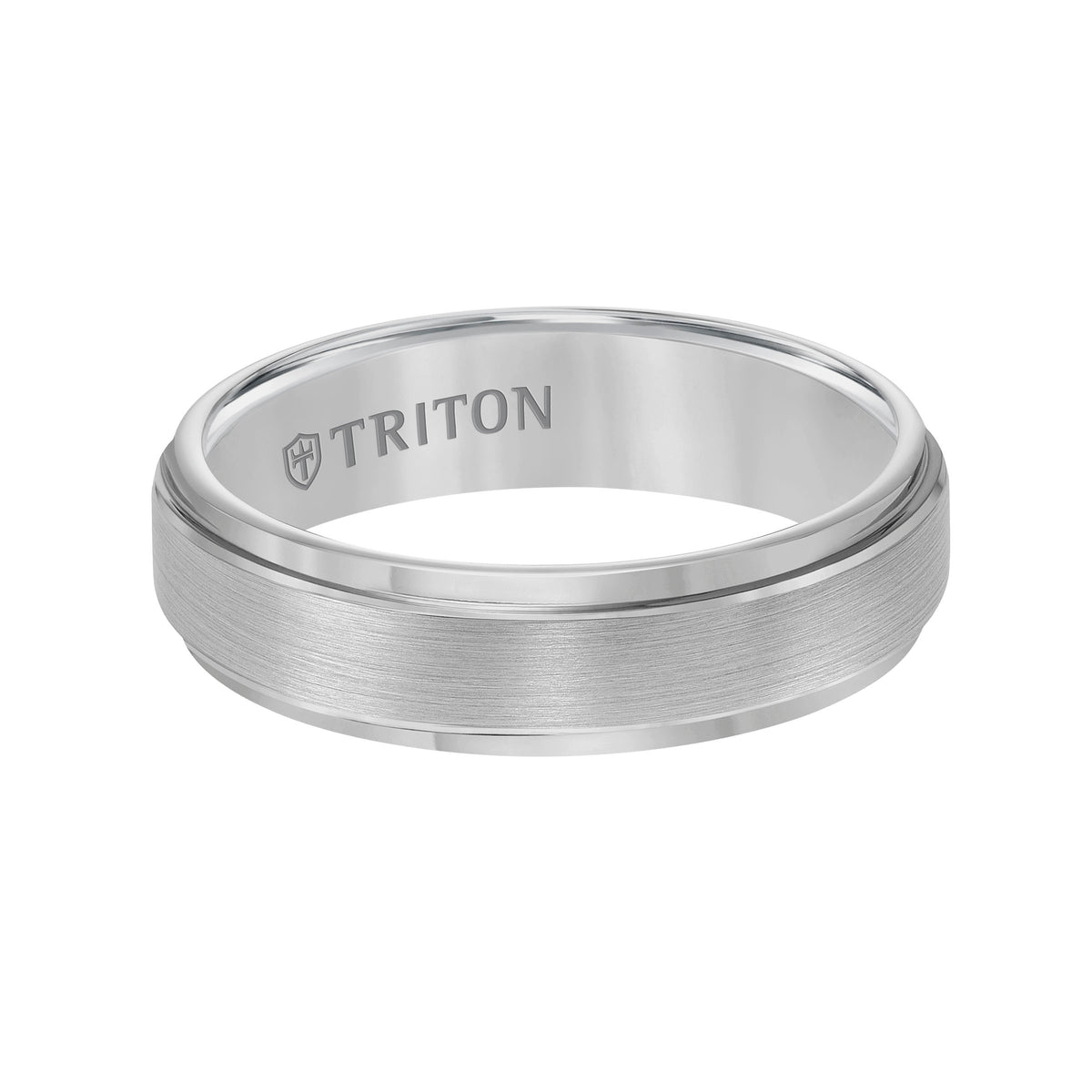 6mm Rose Tungsten Carbide Satin Finish Flat Center with Bright Step Edge Comfort Fit Band.