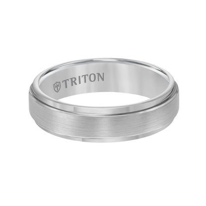 Yellow Tungsten Carbide Step Edge Comfort Fit Band with Satin Finish Center
