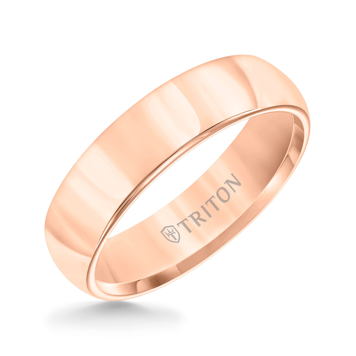 Roll Edge Domed Bright Finish Classic Wedding Band