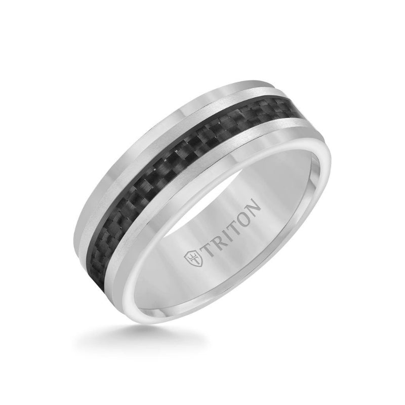 Triton 8MM Ring - Black Carbon Fiber Center and Step Edge
