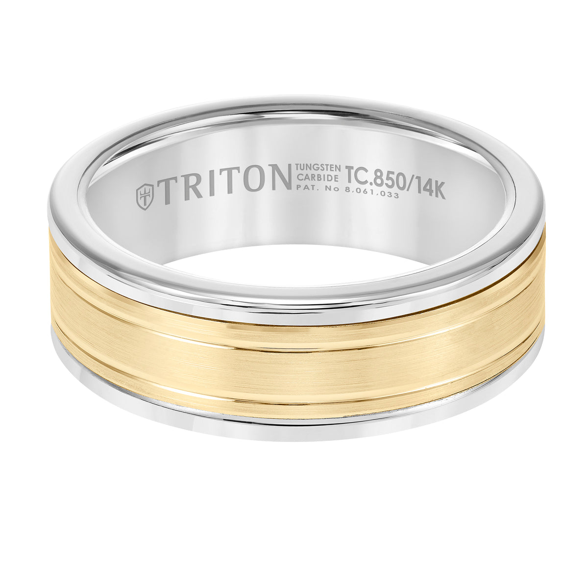 Double Engraved Finish Round Edge Wedding Band