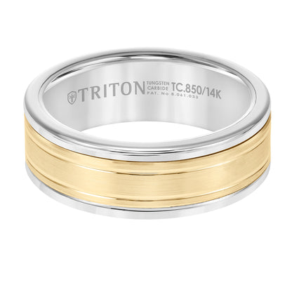 Double Engraved Finish Round Edge Wedding Band