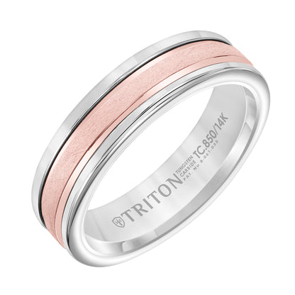 Crystalline Finish Round Edge Wedding Band