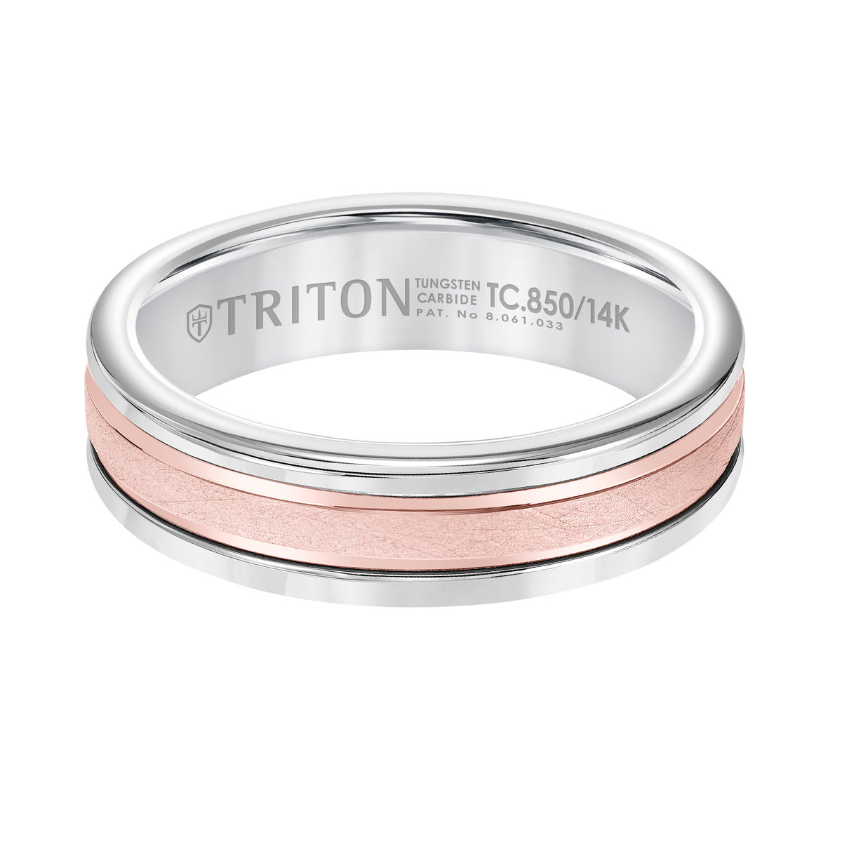 Crystalline Finish Round Edge Wedding Band