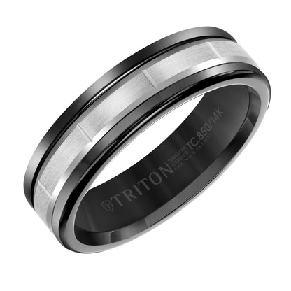 Vertical Cut Finish Round Edge Wedding Band