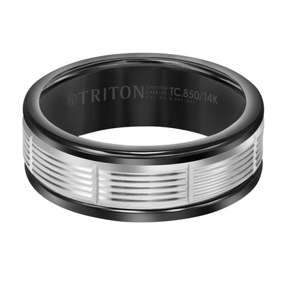 Serrated Cut Finish Round Edge Wedding Band