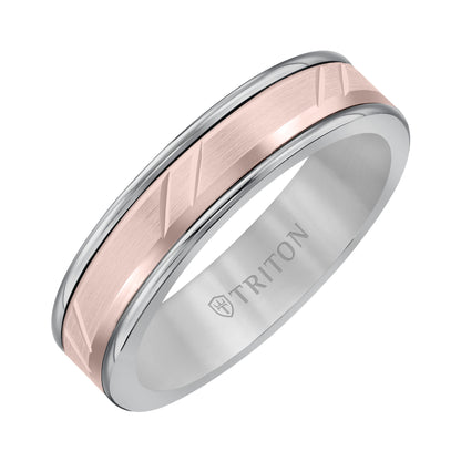 Bevel Diagonal Cut Finish Round Edge Wedding Band