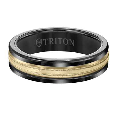 Beveled Milgrain Finish Round Edge Wedding Band