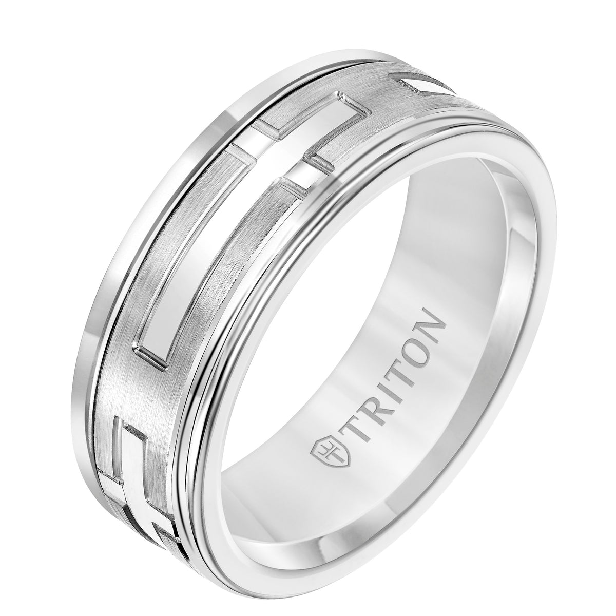 Religious Finish Round Edge Wedding Band