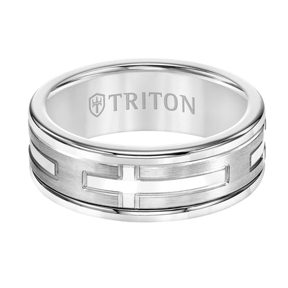 Religious Finish Round Edge Wedding Band