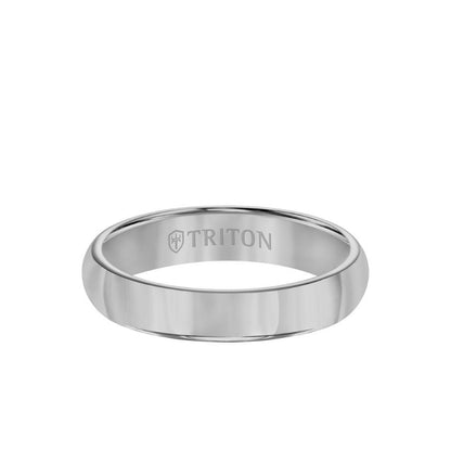 Triton 4MM Tungsten Carbide Ring - Bright Finish and Flat Edge