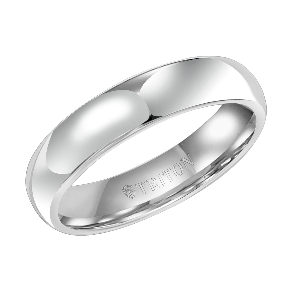 5MM White Tungsten Bright Polish Domed Comfort Fit Band