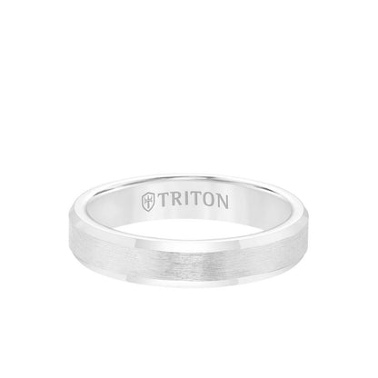 Triton 4MM Tungsten Carbide Ring - Brush Finish and Bevel Edge
