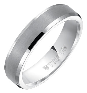 Bevel Edge Yellow Tungsten Carbide Comfort Fit Band with Satin Center and Bright Bevels