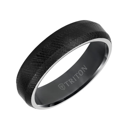 6mm White Tungsten Soft Bevel Edge Comfort Fit Band with Florentine Finish