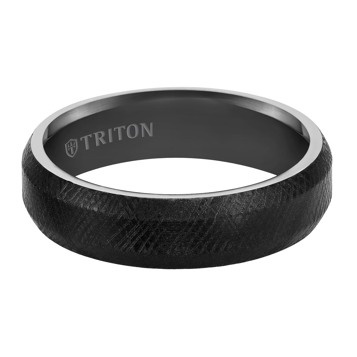 6mm White Tungsten Soft Bevel Edge Comfort Fit Band with Florentine Finish