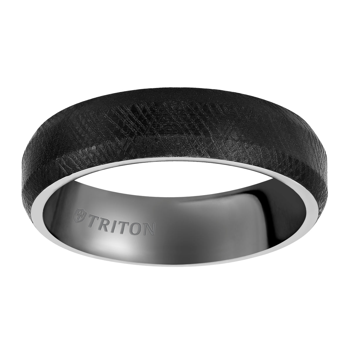 6mm White Tungsten Soft Bevel Edge Comfort Fit Band with Florentine Finish