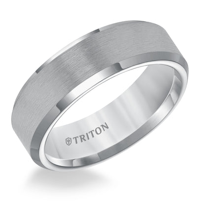Brush Finish Bevel Edge Classic Wedding Band