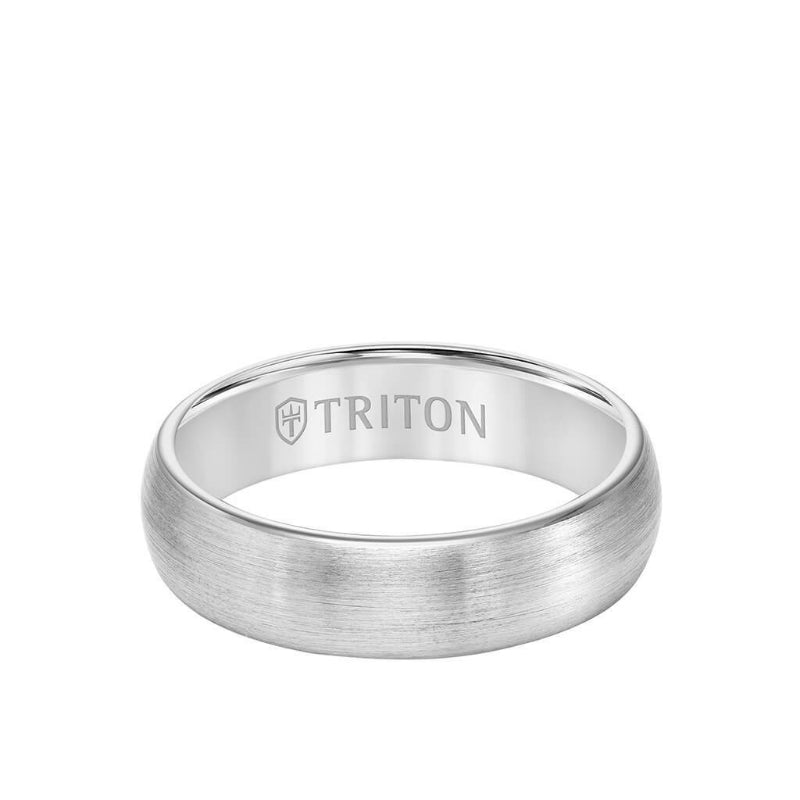 Triton 6MM Tungsten Carbide Ring - Satin Finish and Rolled Edge