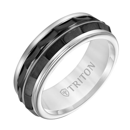 Round Edge Black Titanium Insert Wedding Band