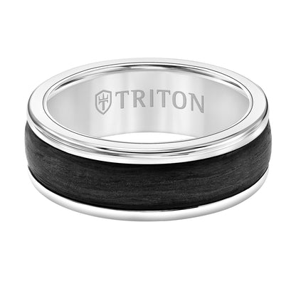 Round Edge Carbon Fiber Insert Wedding Band