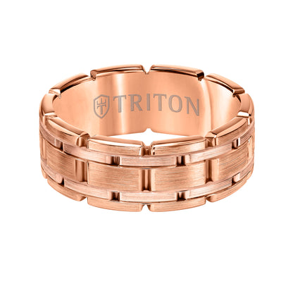 Satin Finish Steel Edge Contemporary Wedding Band