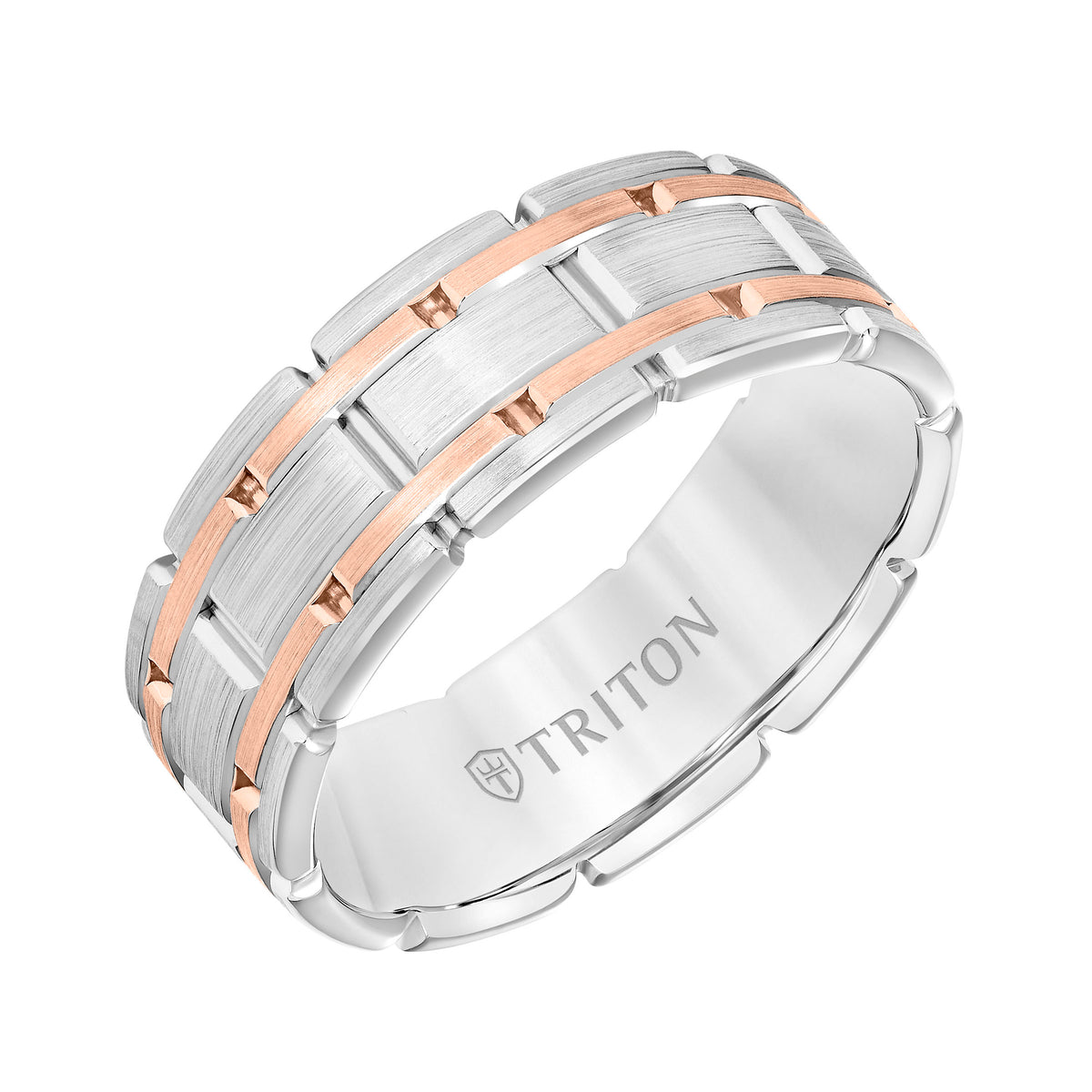 Satin Finish Steel Edge Contemporary Wedding Band