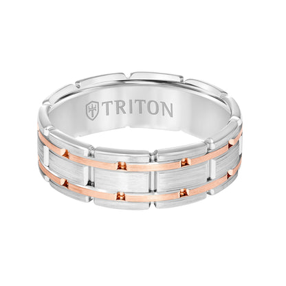 Satin Finish Steel Edge Contemporary Wedding Band