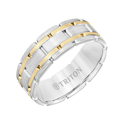 Satin Finish Steel Edge Contemporary Wedding Band