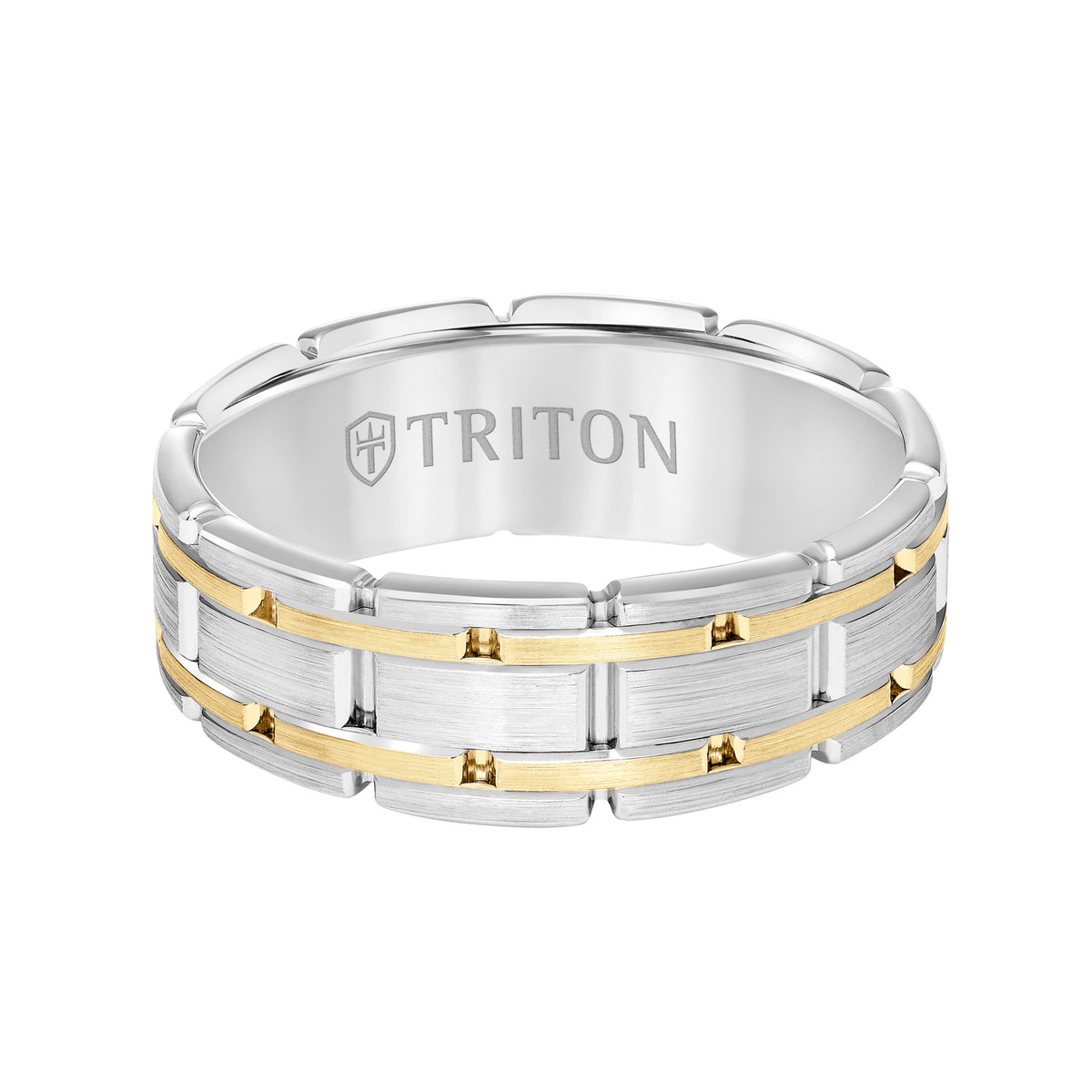 Satin Finish Steel Edge Contemporary Wedding Band