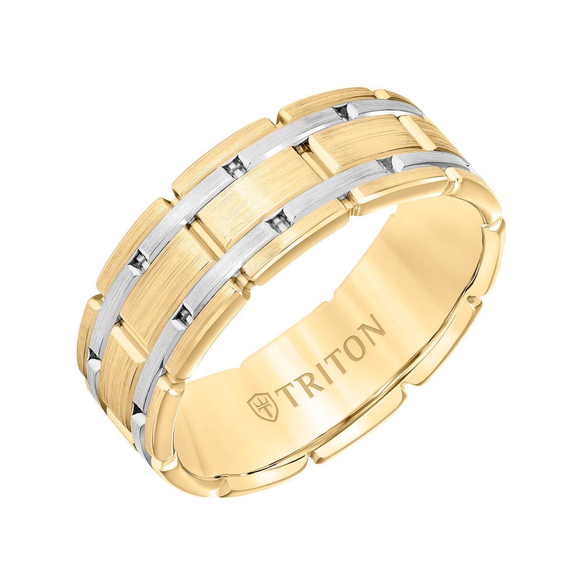 Satin Finish Steel Edge Contemporary Wedding Band