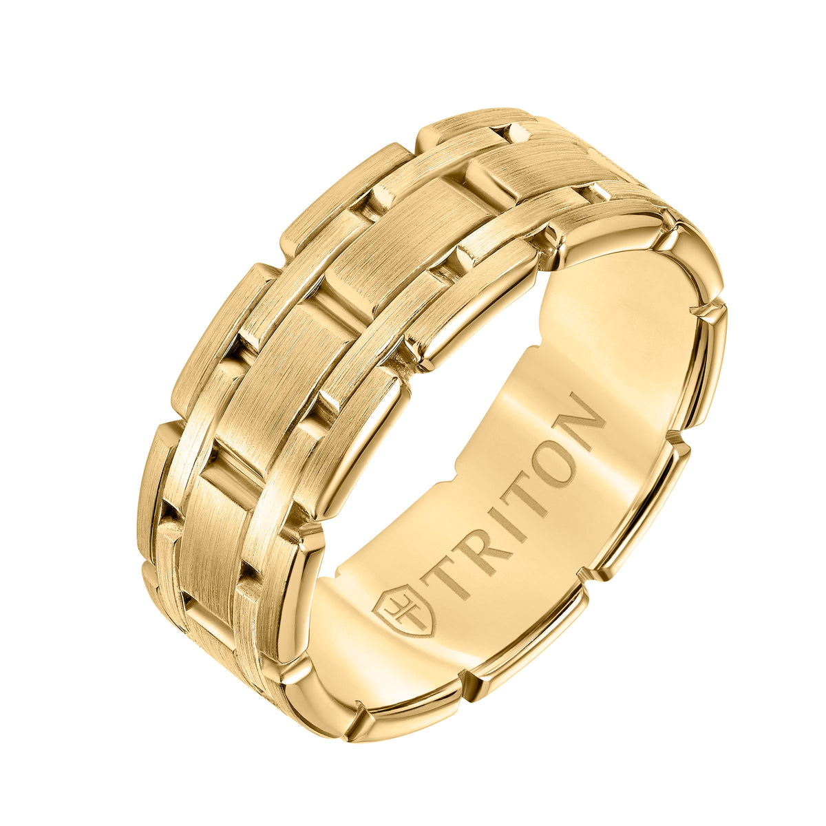 Satin Finish Steel Edge Contemporary Wedding Band